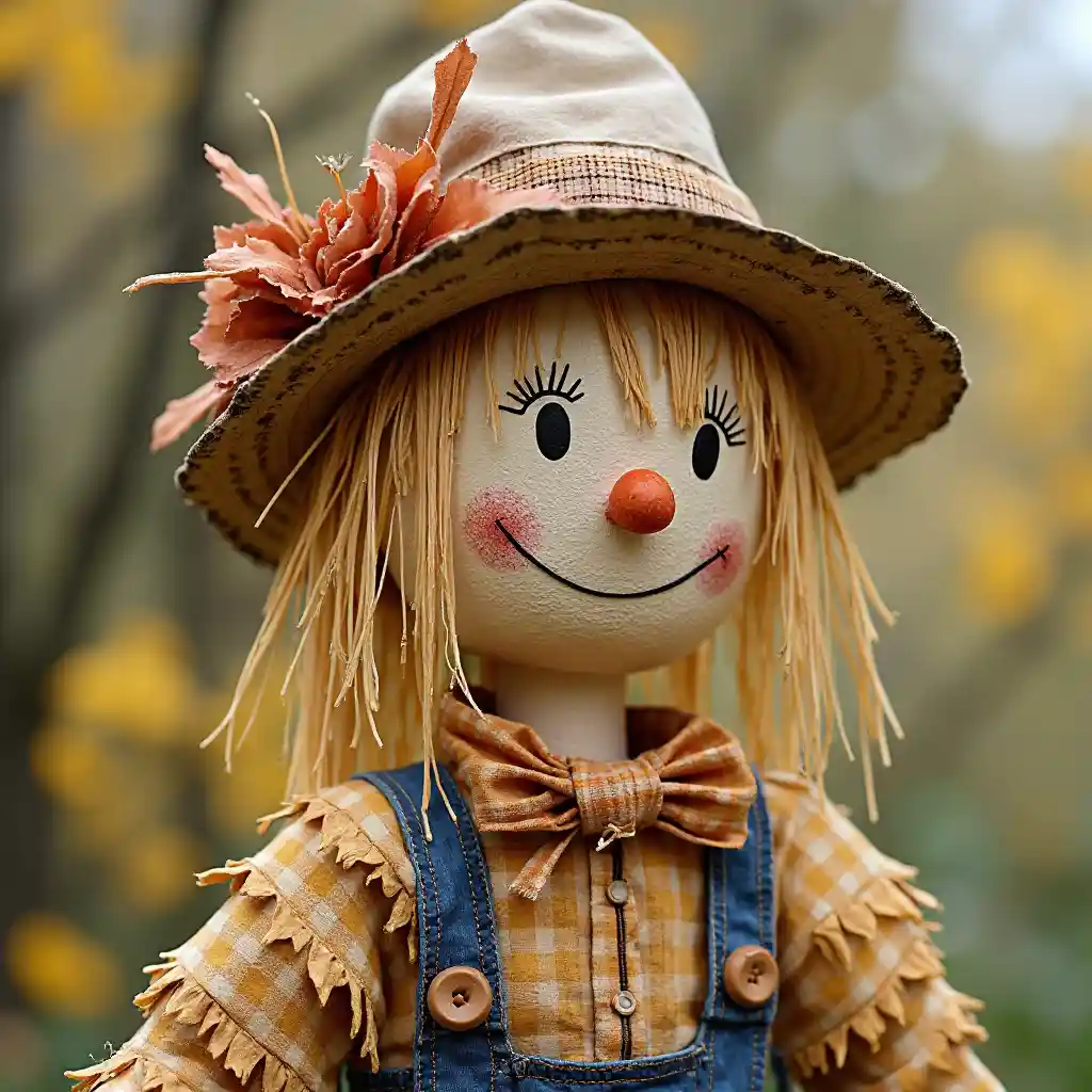 L'art de l'épouvantail souriant de paille