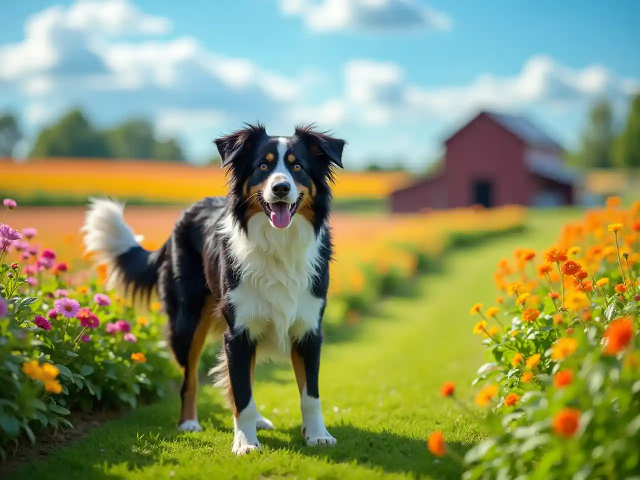 Mandhari ya Shamba la Border Collie