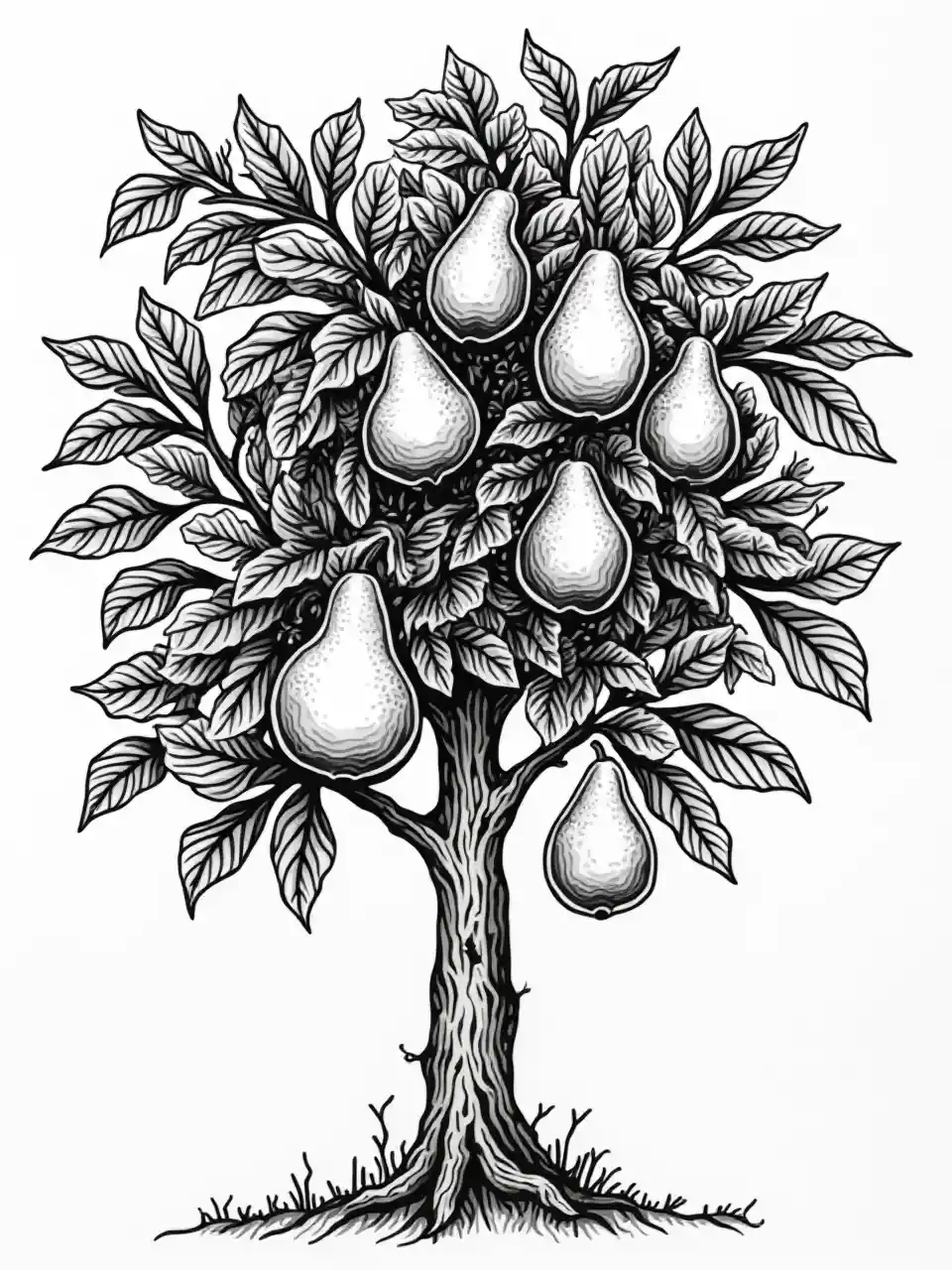 Pear Tree Vector Art