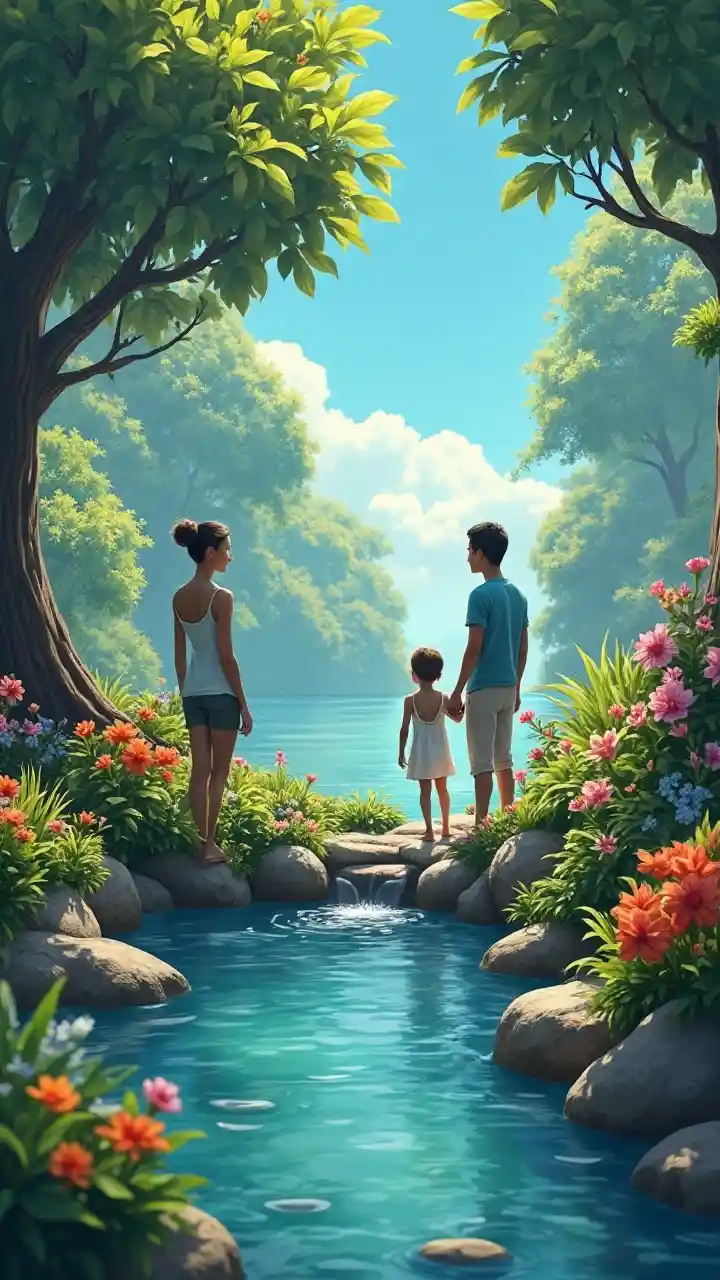 Wenzi wa Ndoa Katika Bustani Yenye Kuchanua