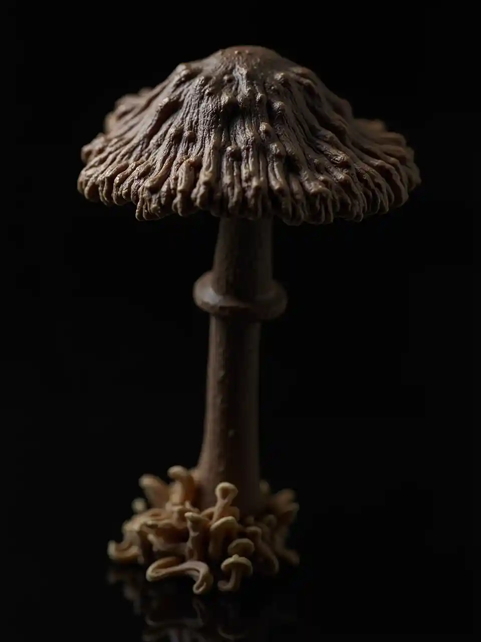 Black Chanterelle uyoga Makro