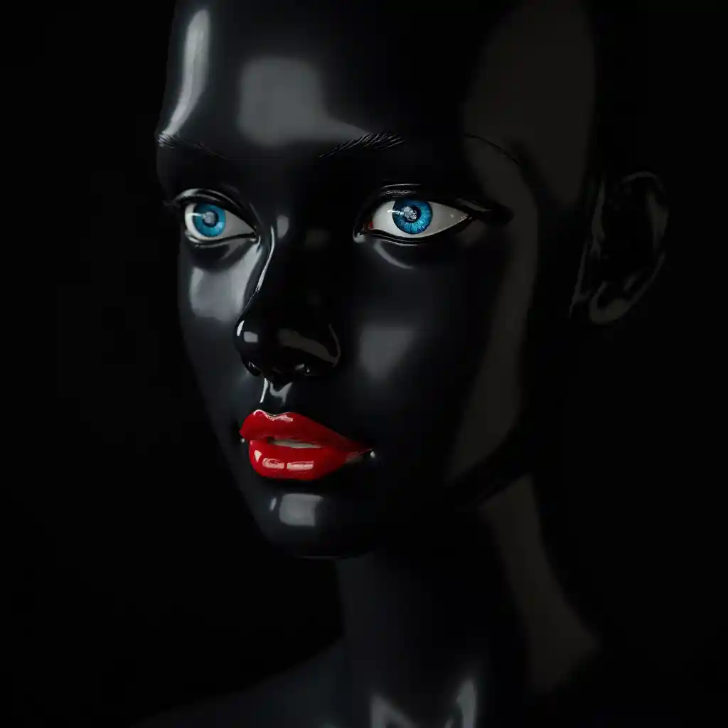 Glansende hvid mannequin ansigt