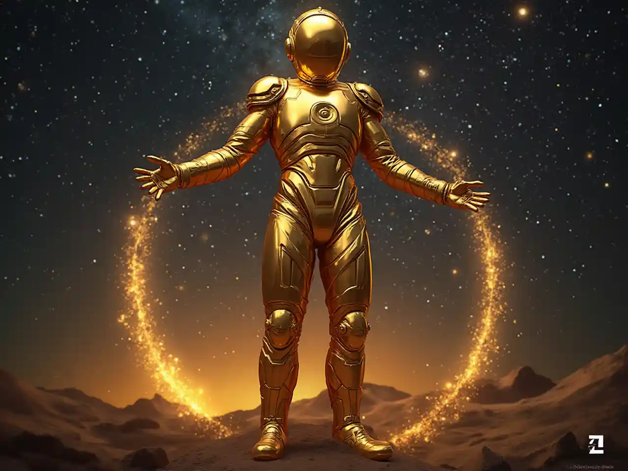 Astronaut Golden Mandhari