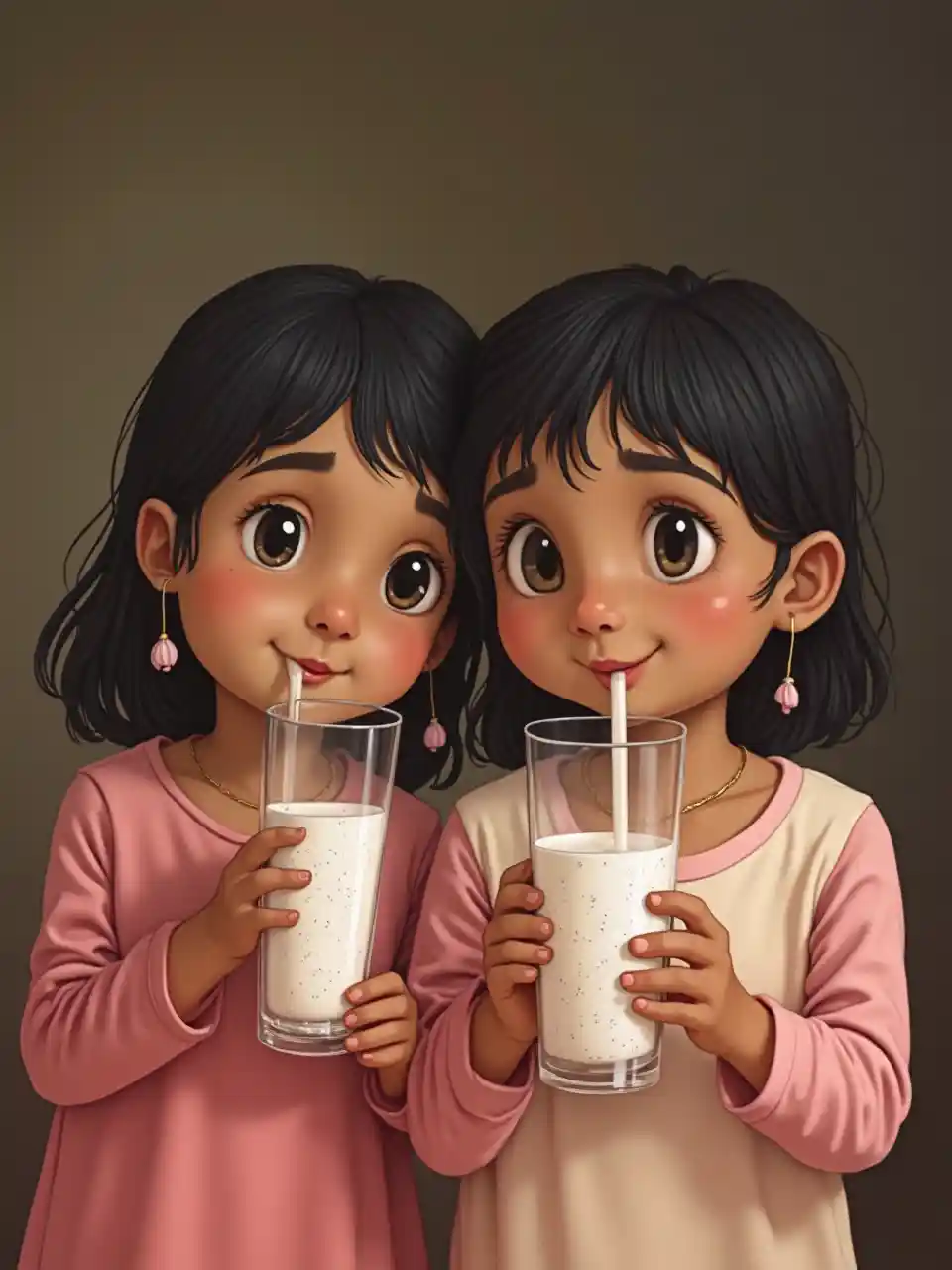 Watoto Wenye Furaha wa Maziwa ya Waridi