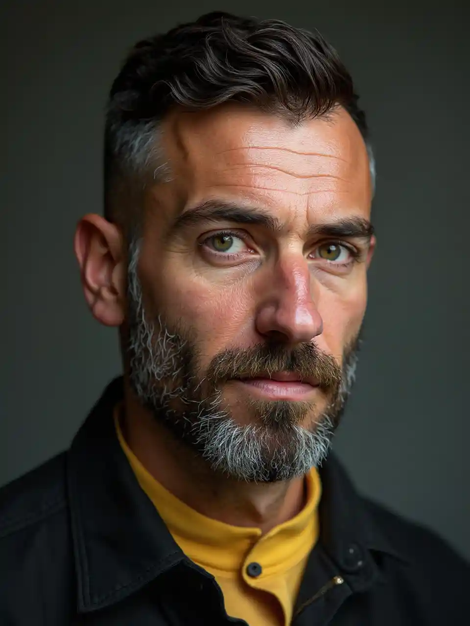 Homem Barba Cortada Camisa preta