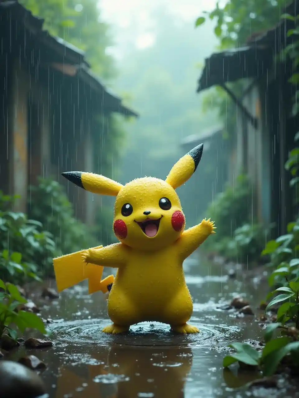 Mandhari ya Mvua ya Pikachu