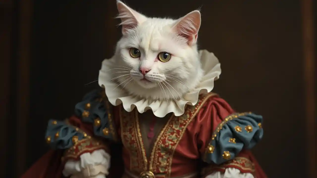 White Renaissance Cat