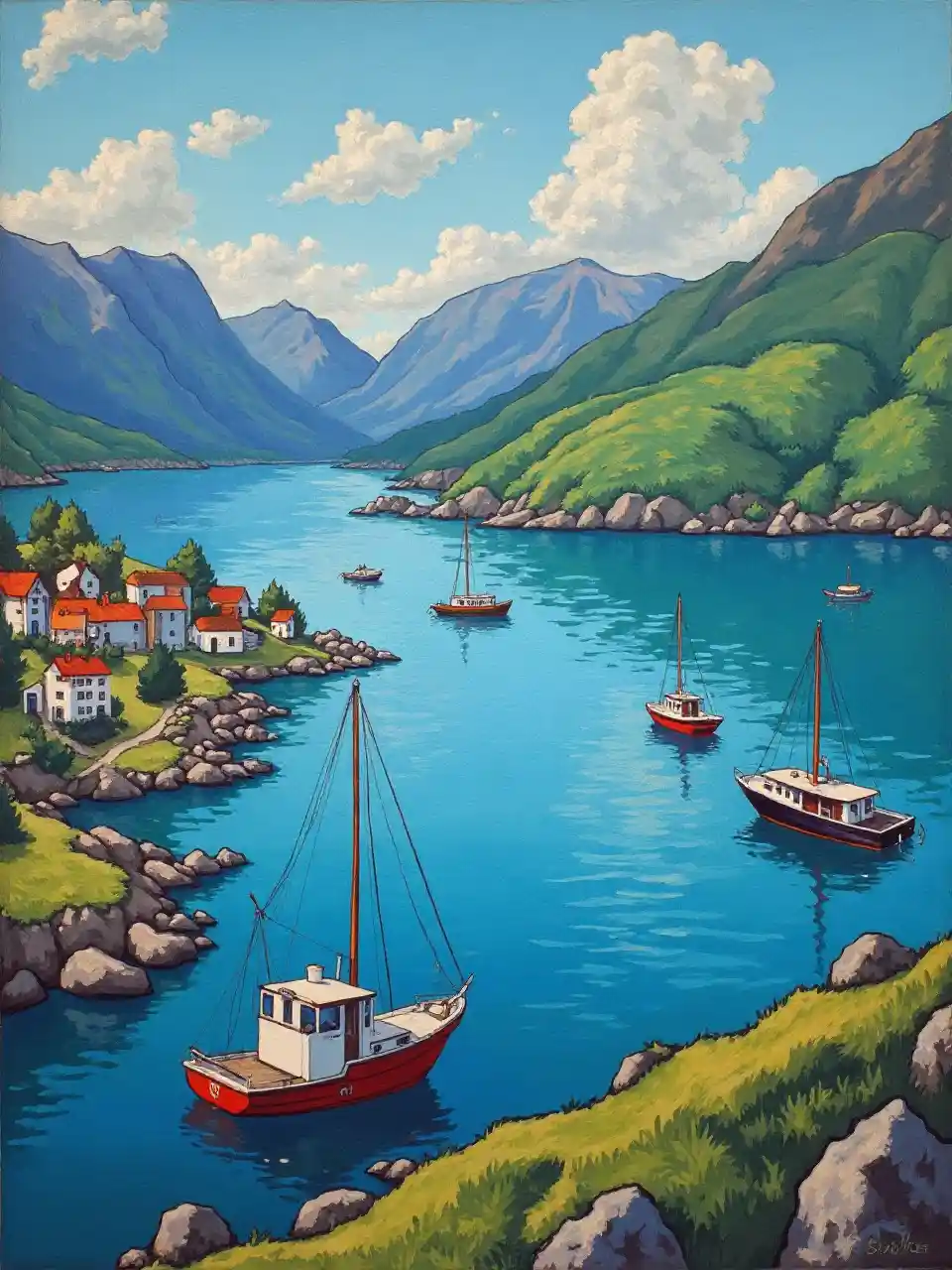 Loch Fyne Cubist Fauvist Art