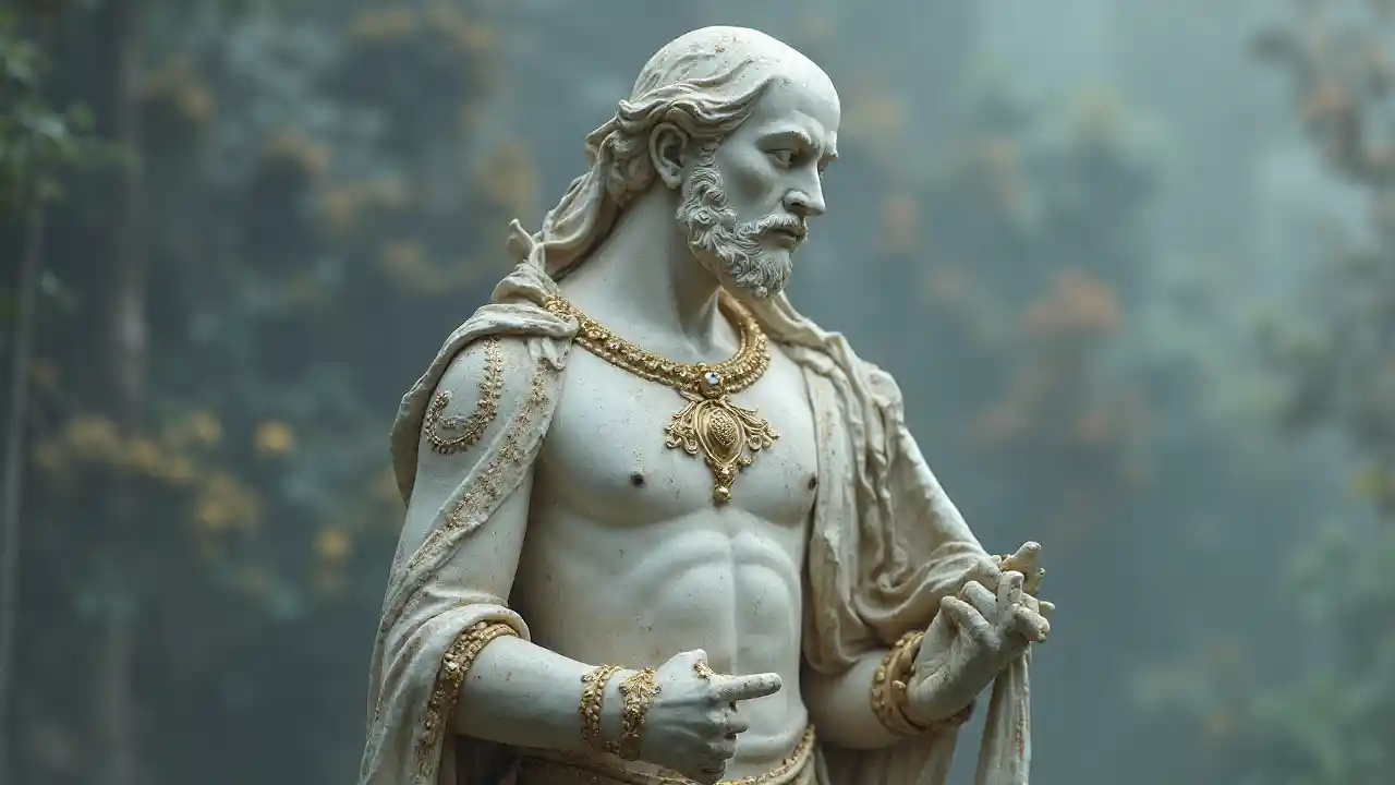 Patung Dewa Terlihat Tenang