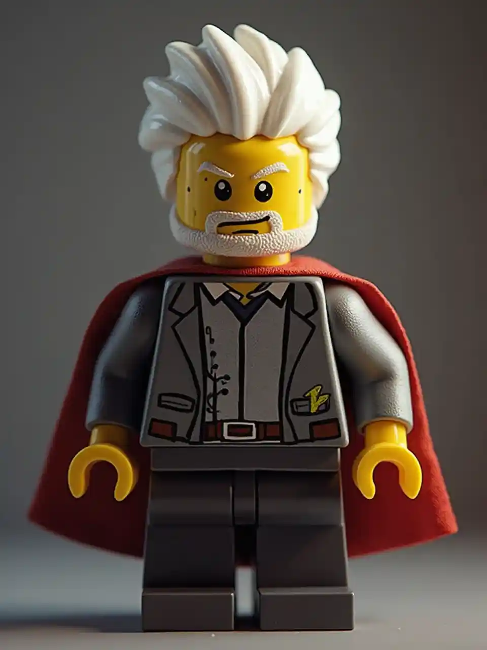 Un personaggio di Lego dai capelli bianchi