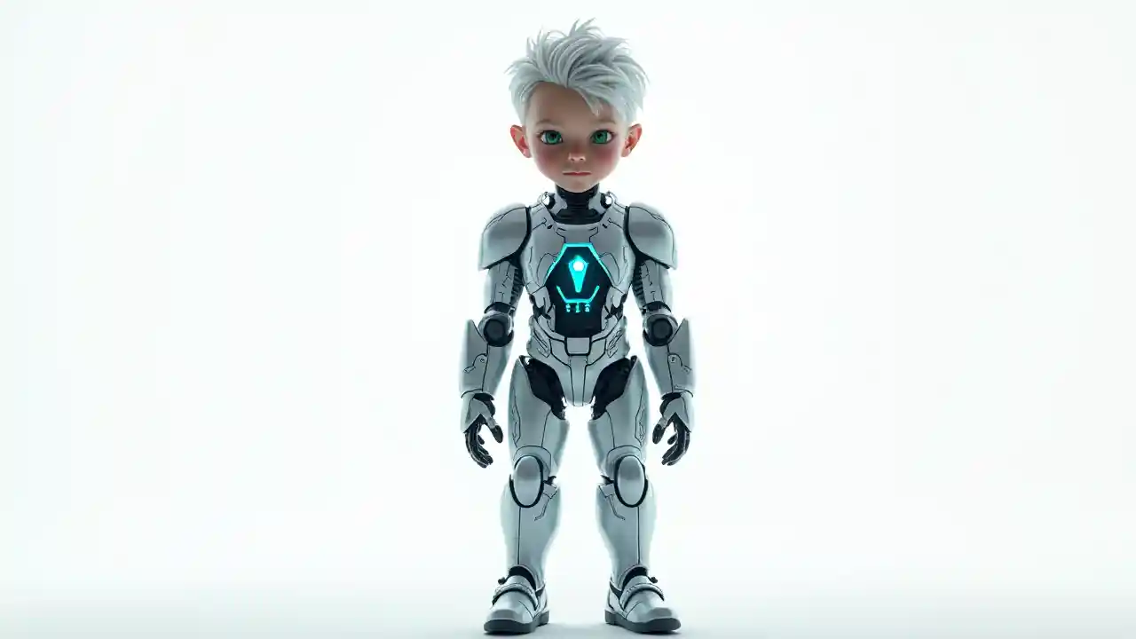 Cyberpunk Robotic T-Pose Kid