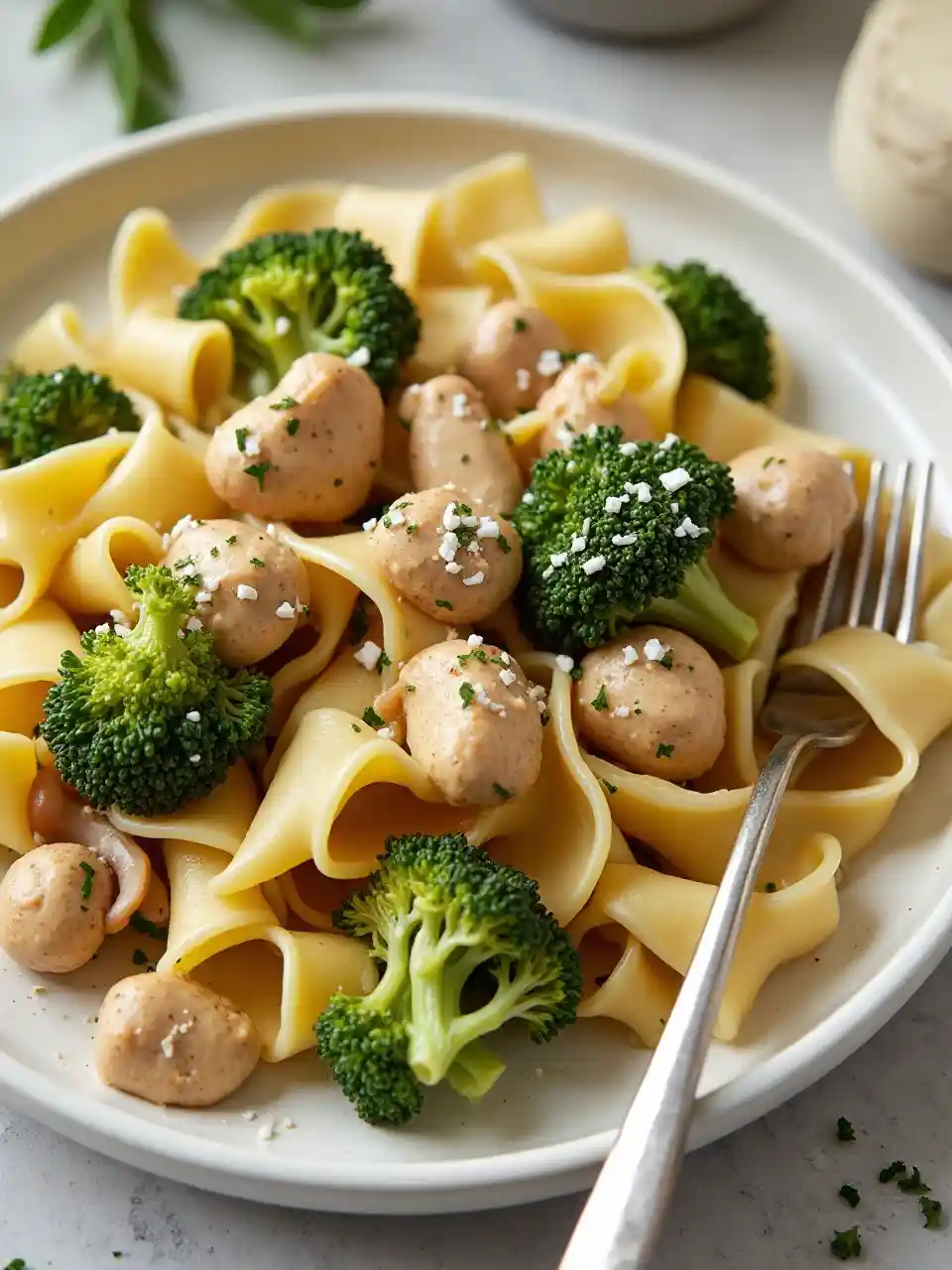 Μακαρόνια Μπρόκολι Μανιτάρια Μπέτρο Κοτόπου