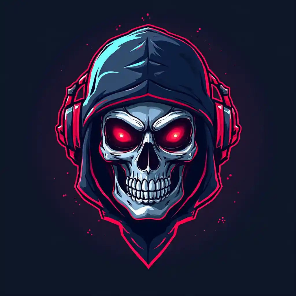 Logo Maskot Gamer Tengkorak
