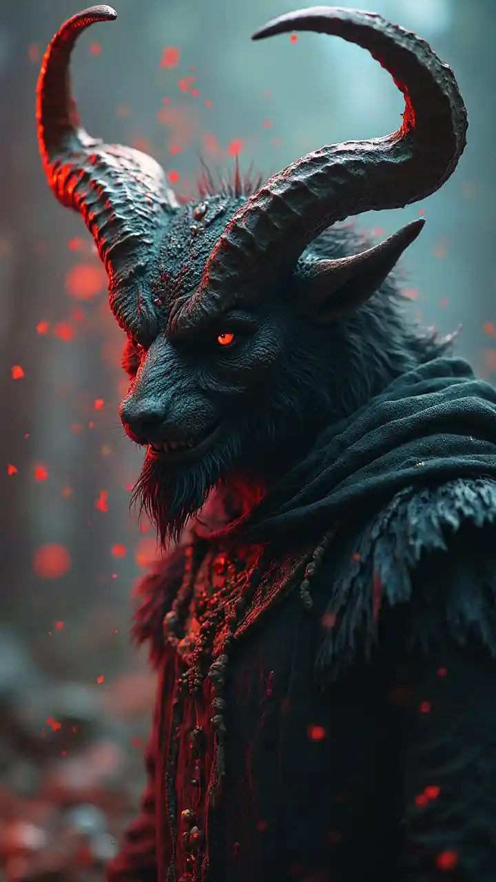 Arte de salpicaduras hiperrealista de Krampus