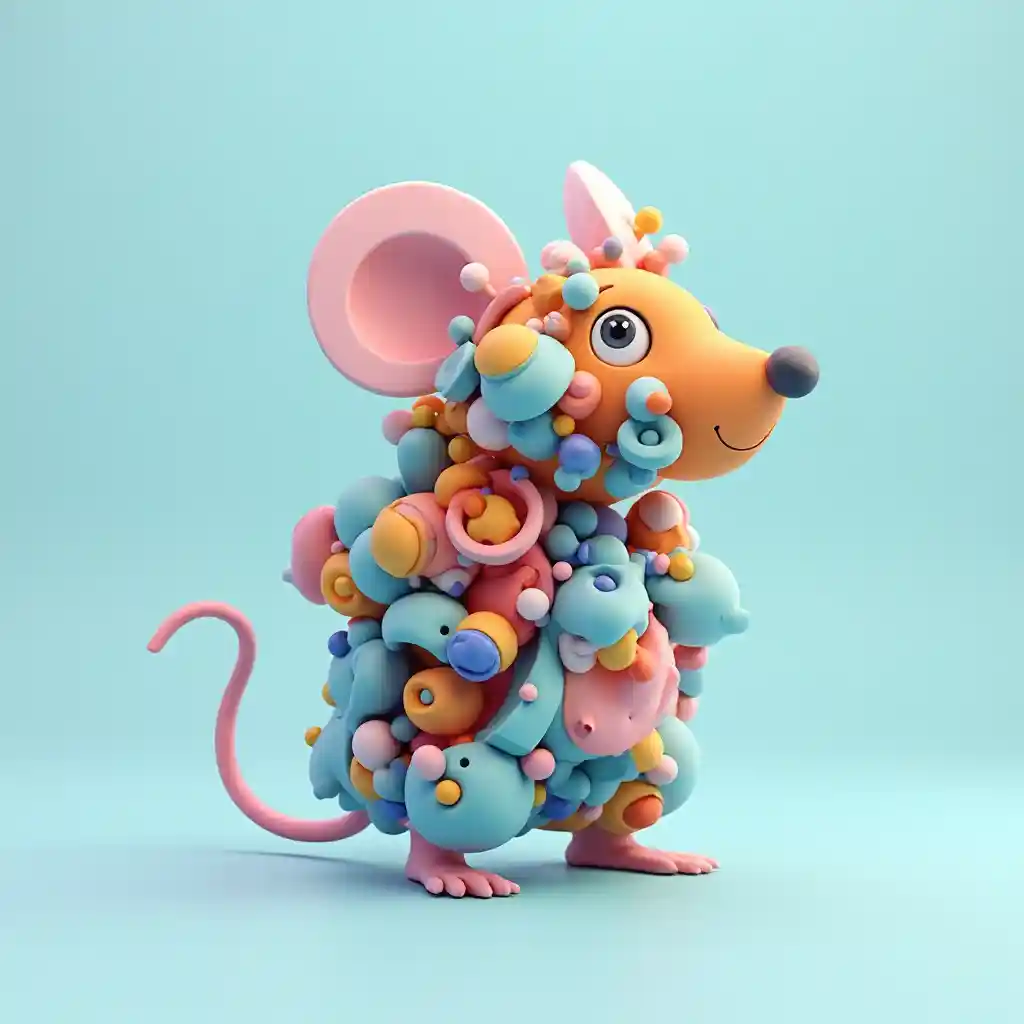 Абстрактная вибрирующая 3D-мышка