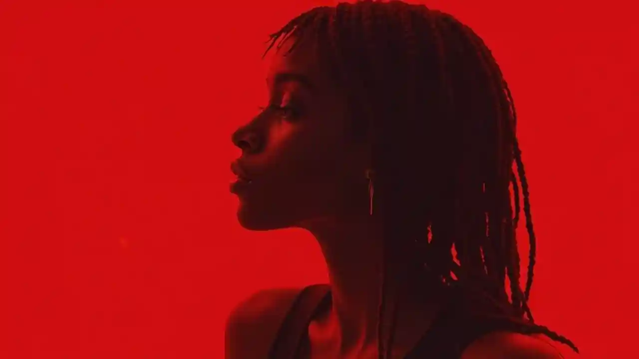 Black Girl Red Background