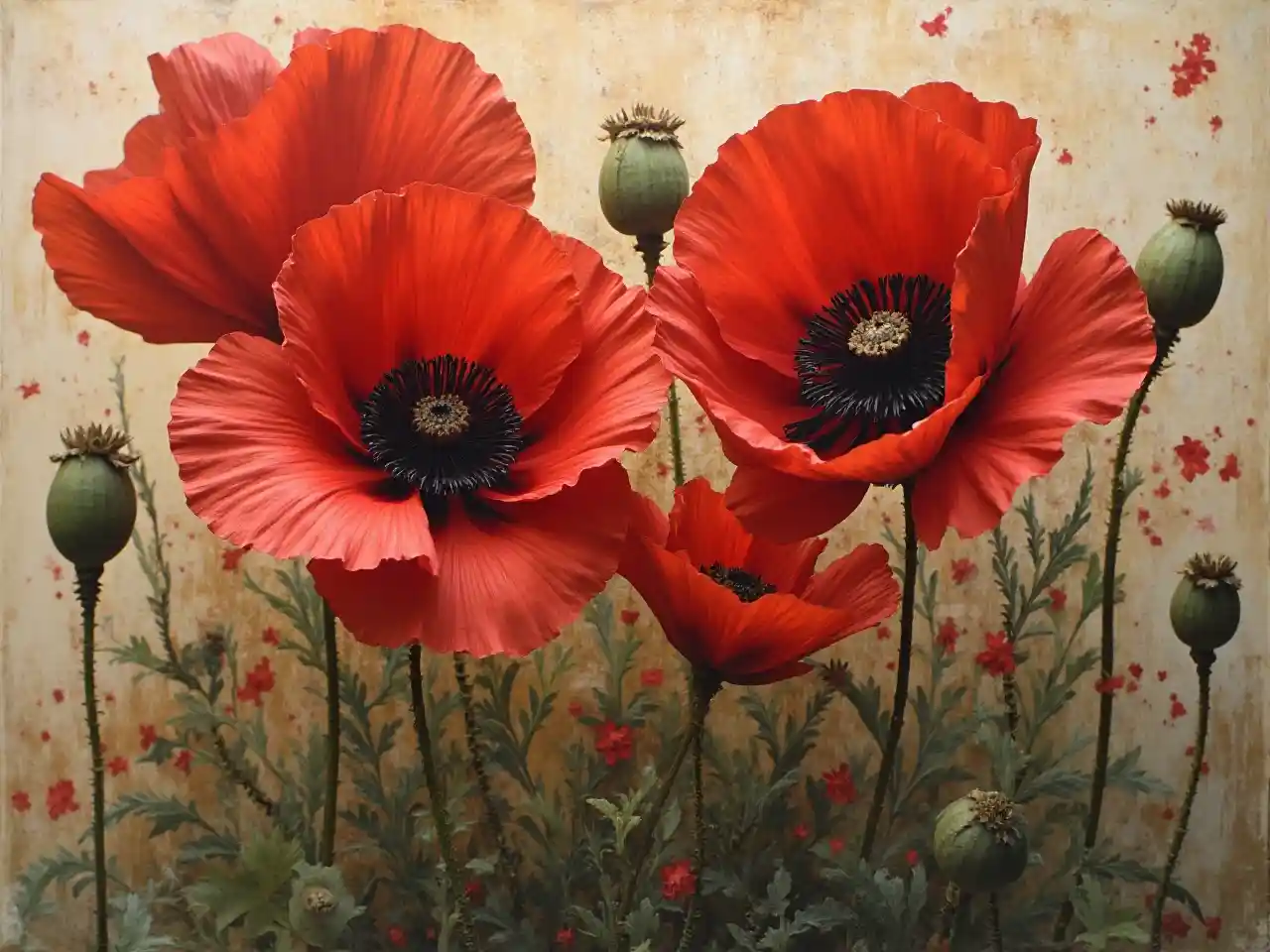 Blood Opium Poppies Covered