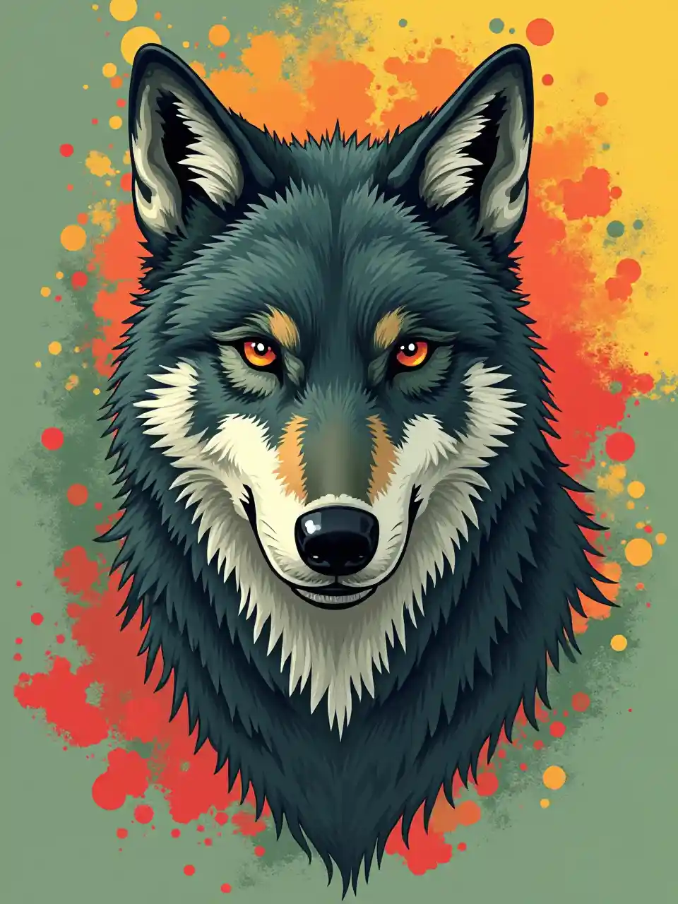 Wolf Abstract Pop Art