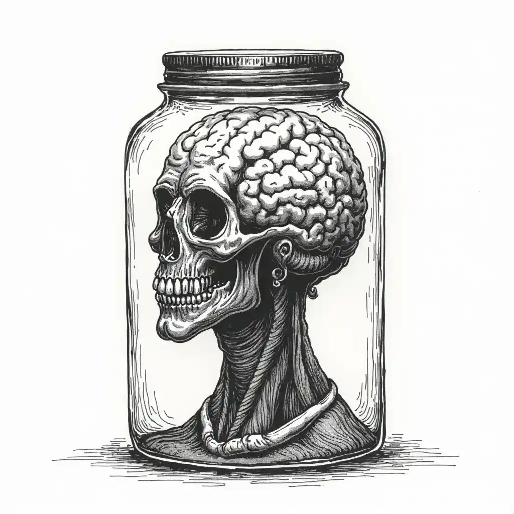 Seni Tinta Surreal Dua Otak