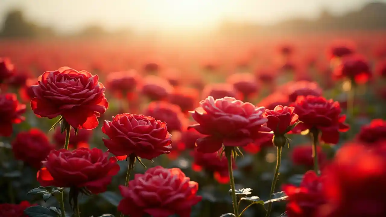 Czerwone kwiaty różane