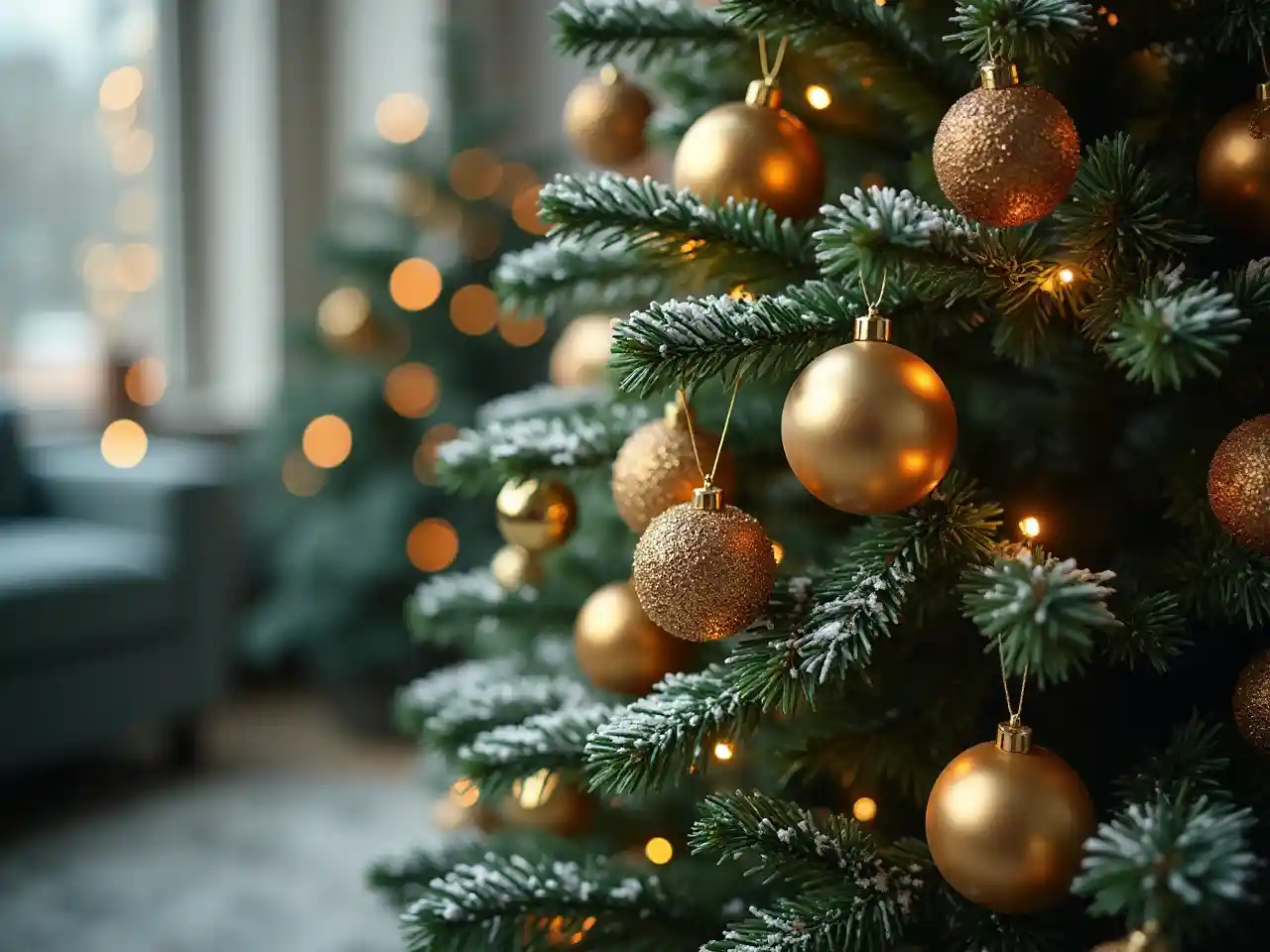 Mapambo ya Dhahabu ya Mti wa Krismasi