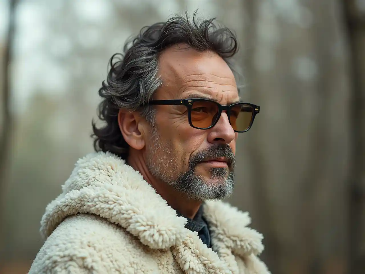 Mwanamume Mwenye Nguo ya Manyoya ya Kahawia