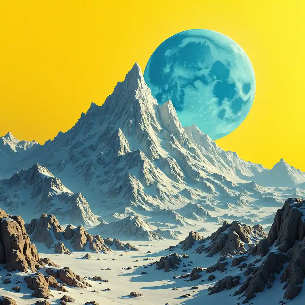 Arte futurista de ciencia ficción de montaña