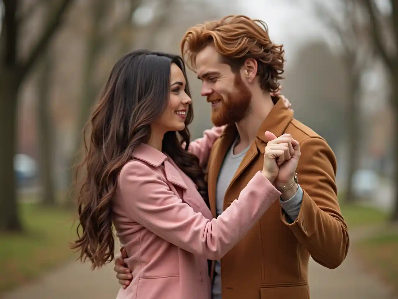 Wanandoa Wenye Rangi Nyingi Wanacheza Dansi