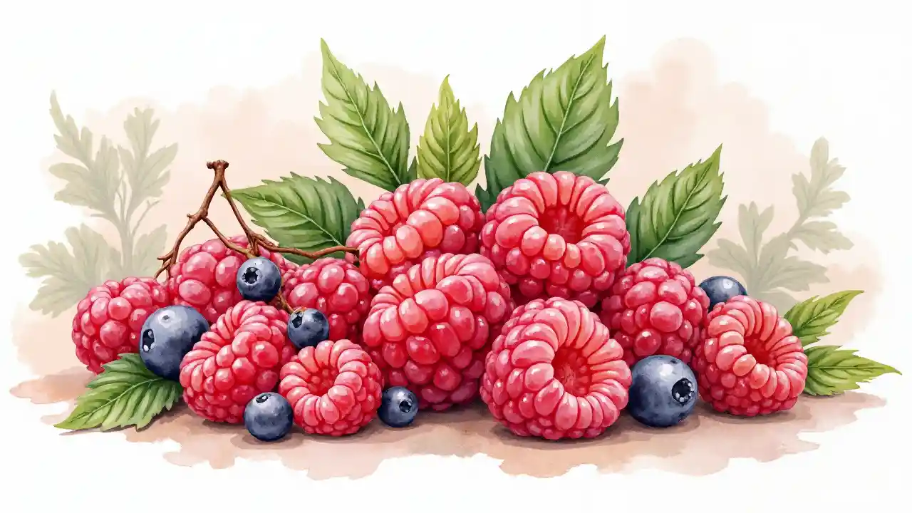 Raspberry Watercolor Art