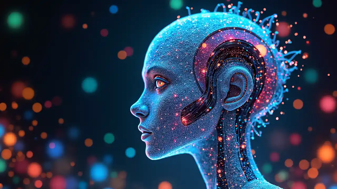 ਭਵਿੱਖਵਾਦੀ ਸੰਖੇਪ ਰੋਬੋਟ ਪੋਰਟਰੇਟ ਆਰਟ