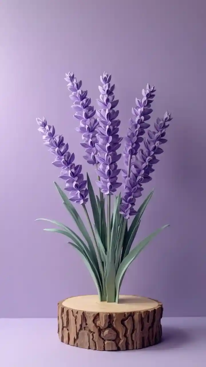 Tampilan Bunga Kertas Lavender