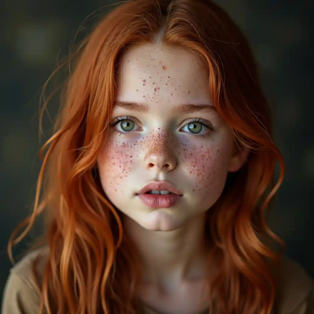 Freckled Redhead Girl
