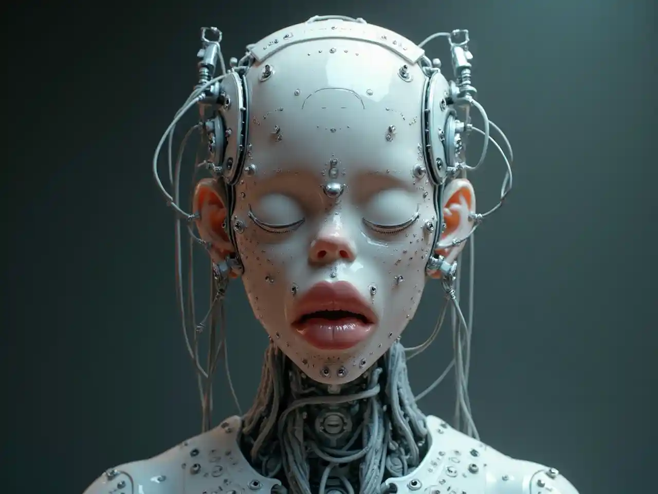 साइबरपंक रोबोट गर्ल आर्ट