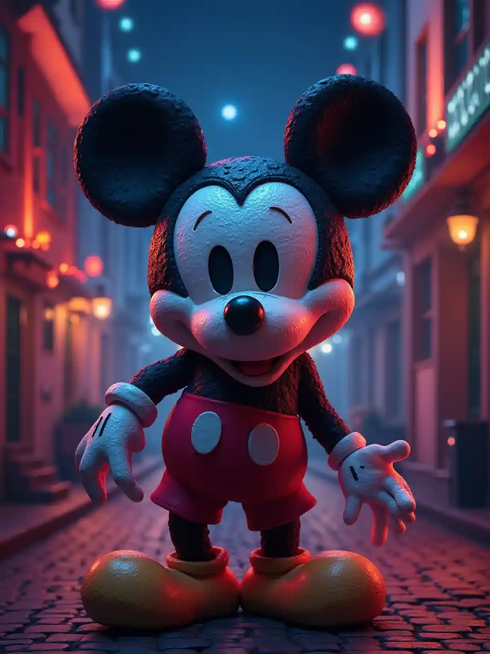 Retrato psicodélico realista de Mickey Mouse