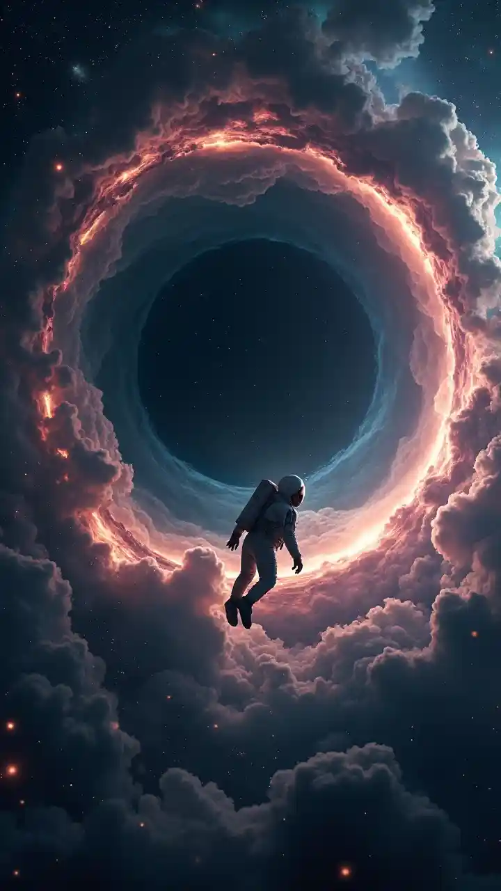 L'métavers du trou noir de l'astronaute