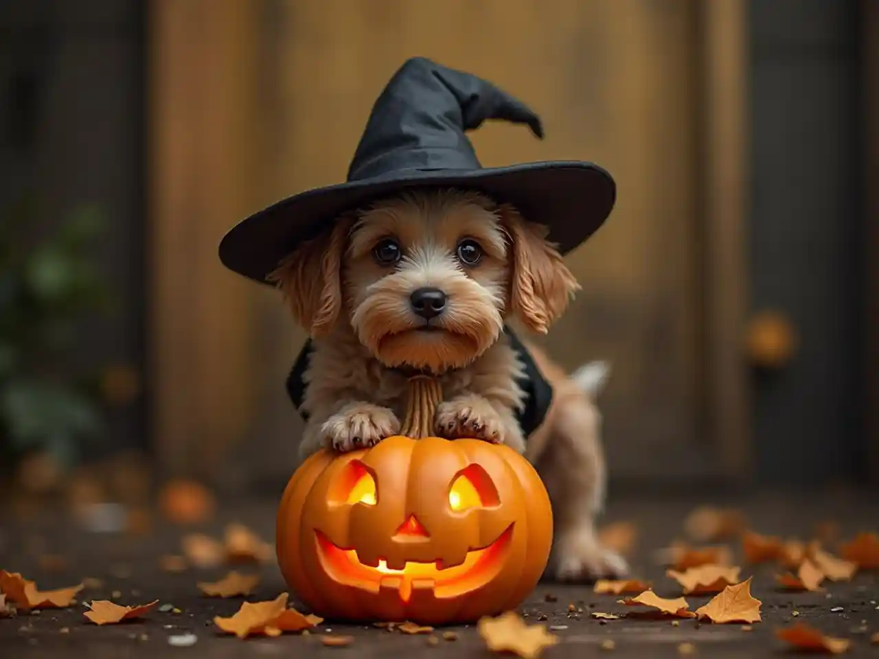 হ্যালোইন কুকুরের জাদুকরী টুপি