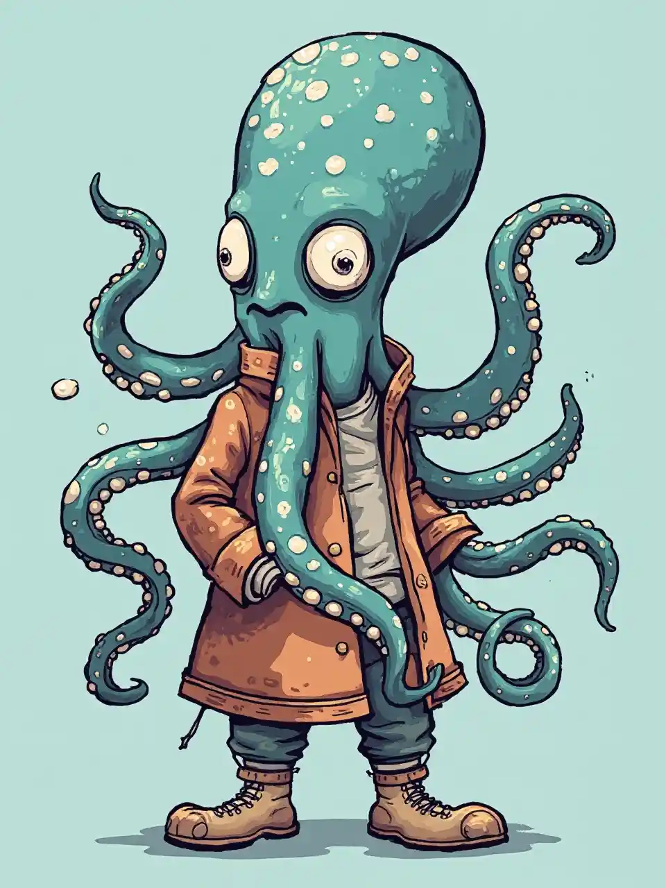 Motif de dessin animé de calmar