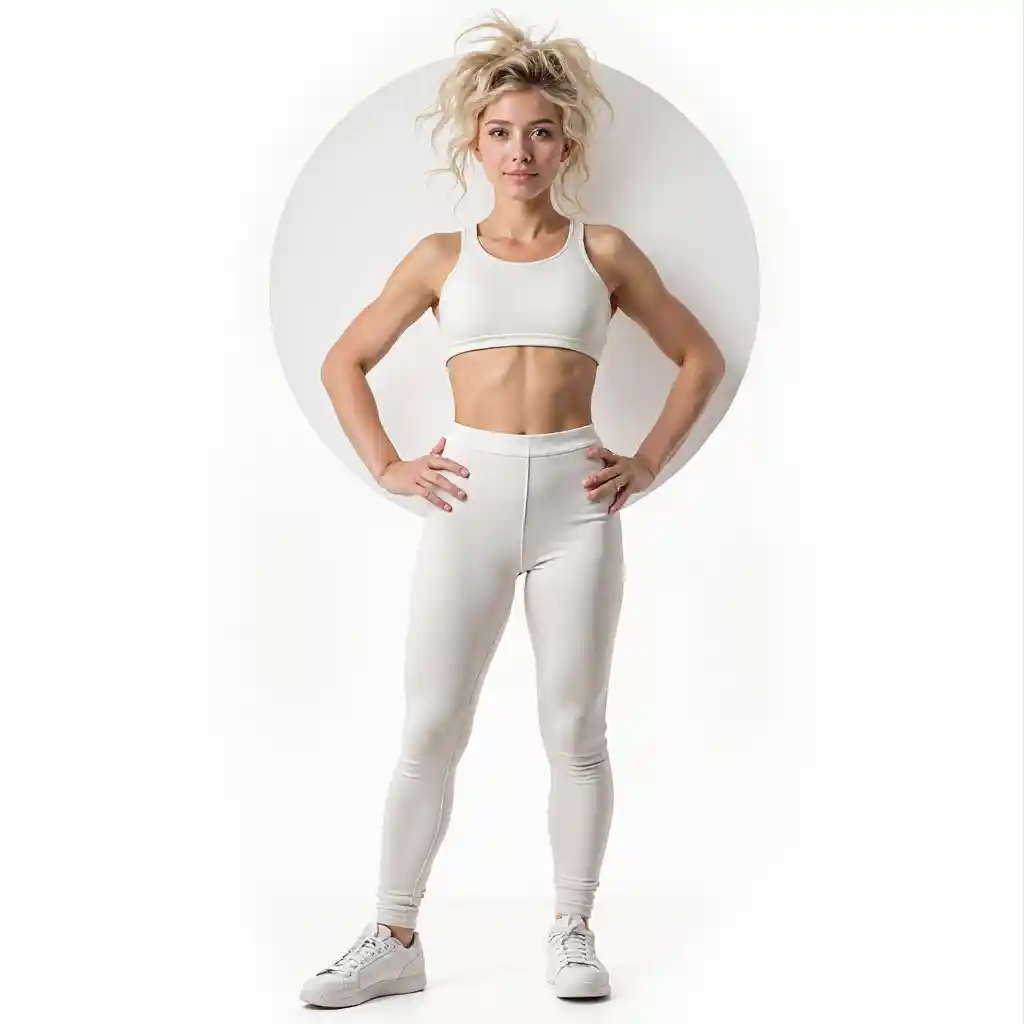 Maskot wanita kebugaran putih
