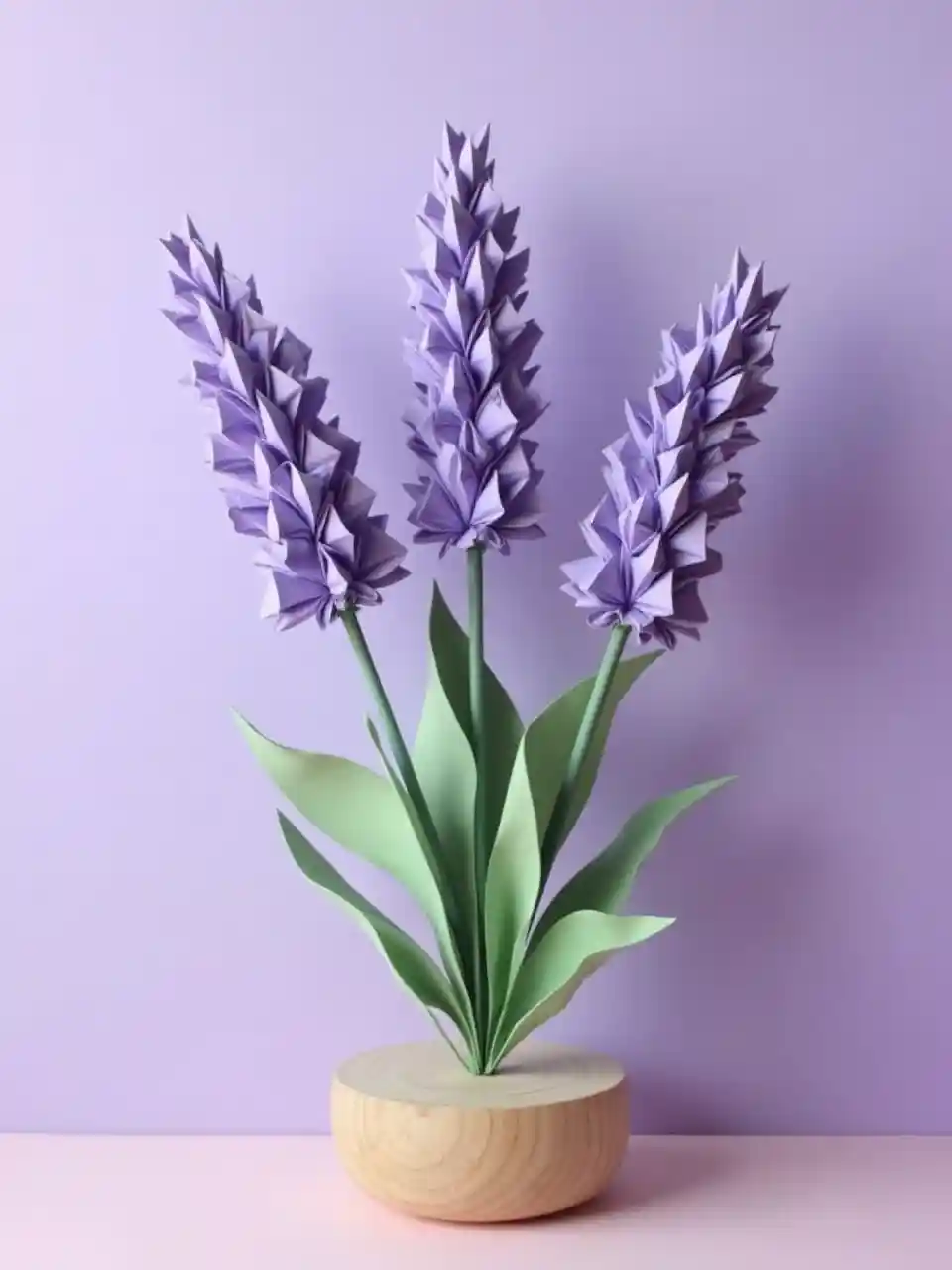 Fond de support en bois de lavande en origami