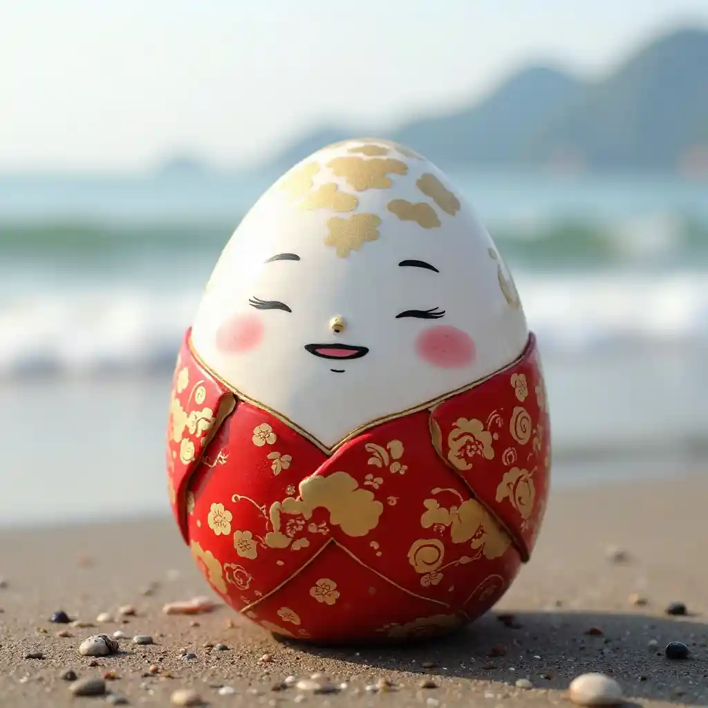 Pequeña figura japonesa de Daruma feliz