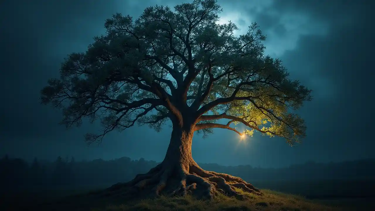 Msitu wa Kale wa Miti Unaoangazwa na Mwezi