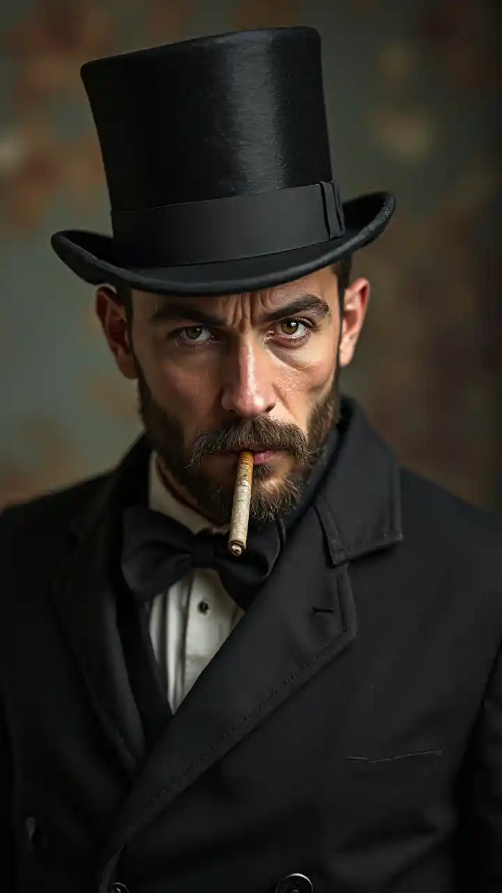 Портрет мужчины в верхней шляпе