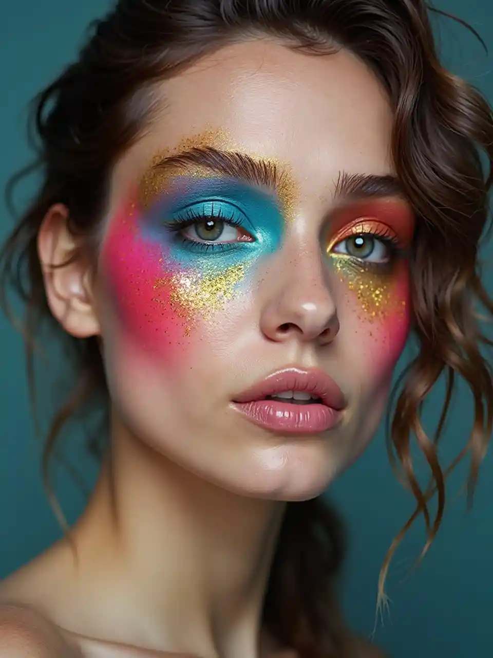 Modelo de maquillaje Pop-Art Spray-Paint