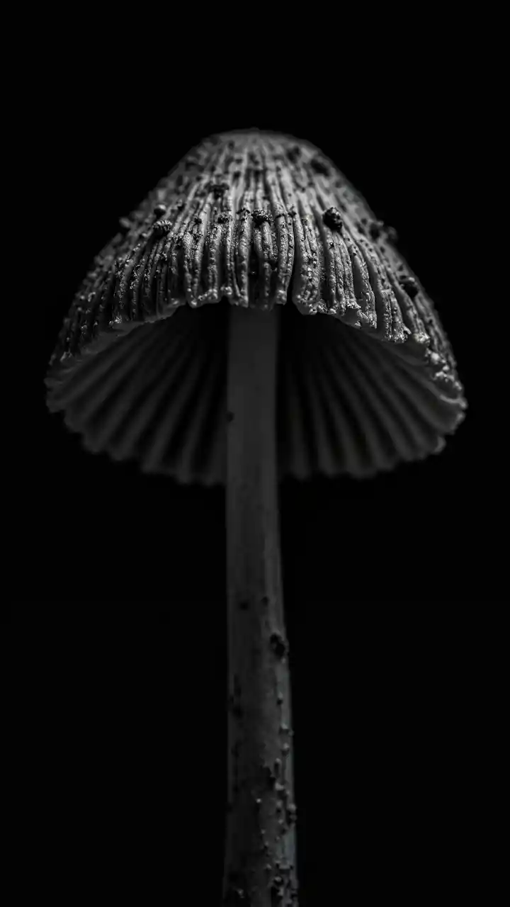 Schwarzer durchscheinender Pilz in Quarantäne