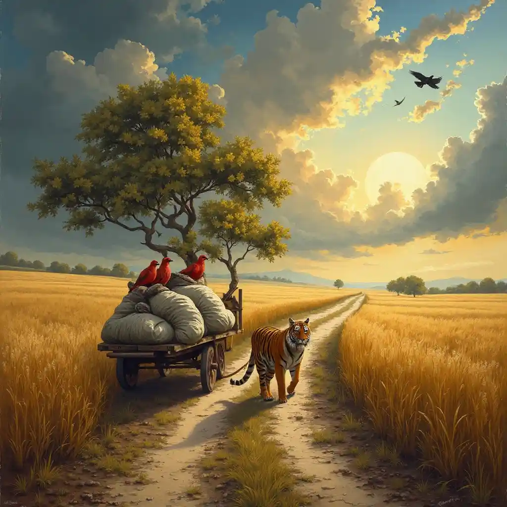 Cena de Fantasia do Vento de Furação