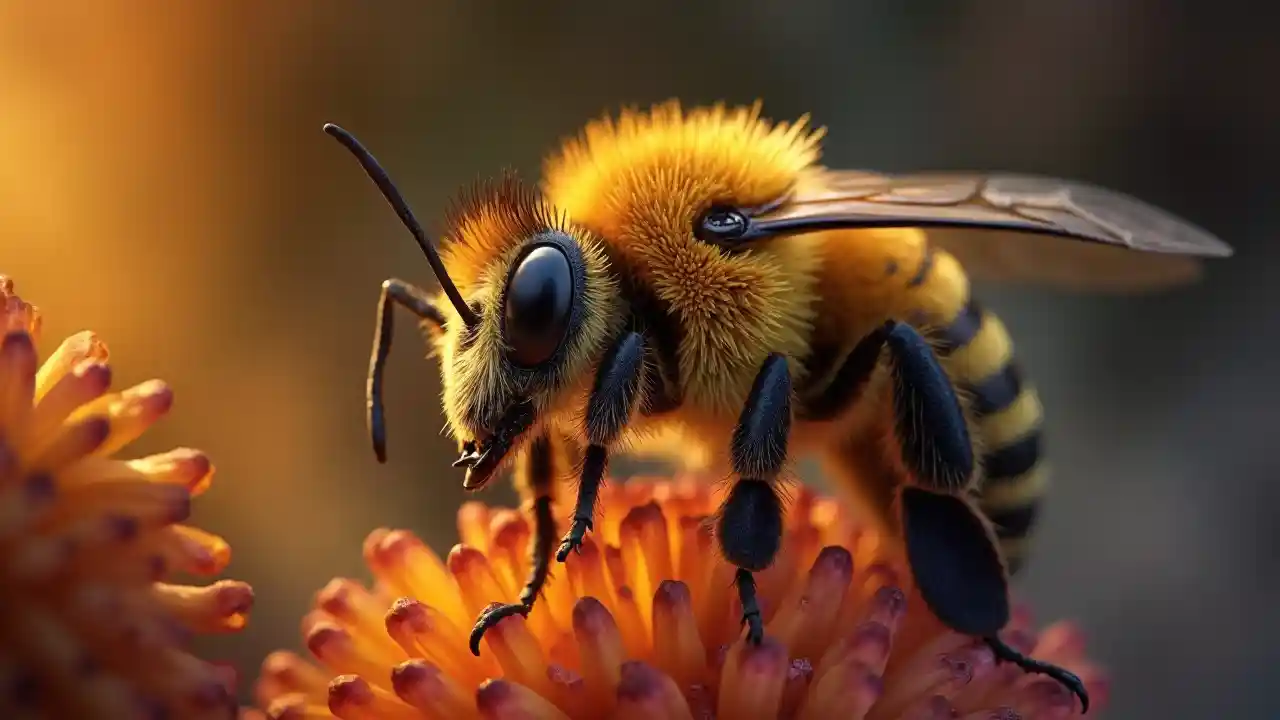 Picha za Karibu za Nyuki