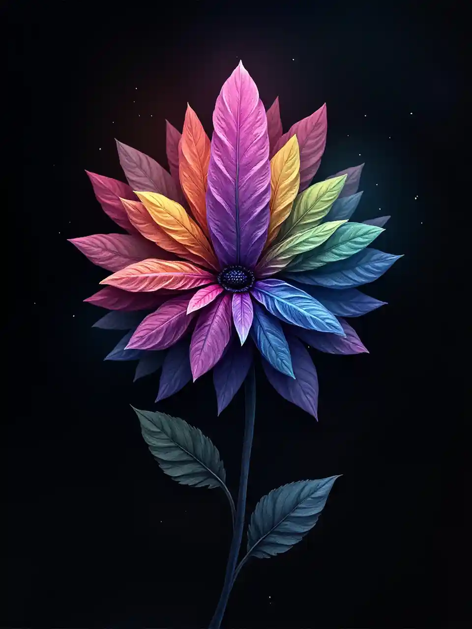 Sateenkaaren kukka-taidetta