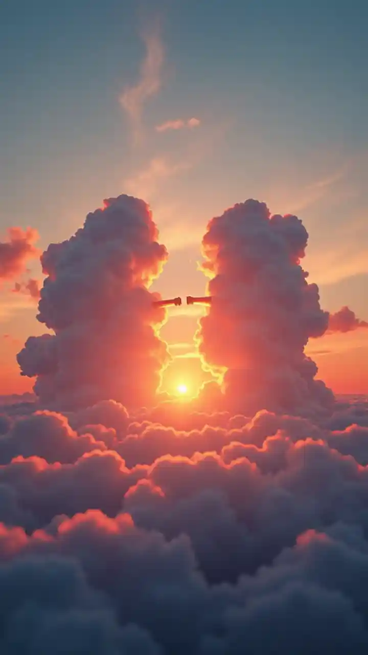 Mawingu Figo Picha ya Kuzama kwa Jua