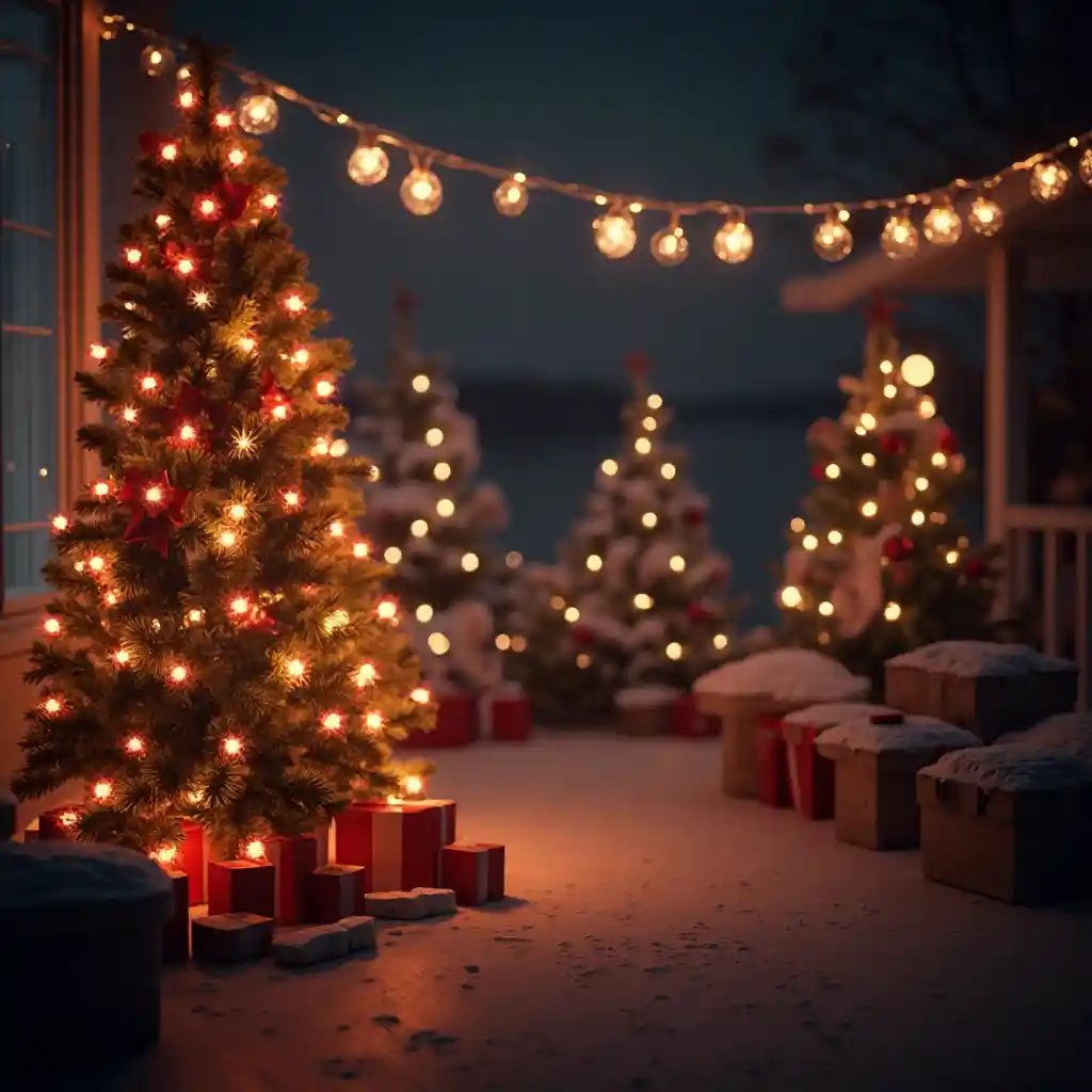 La soirée de Noël en toile de fond