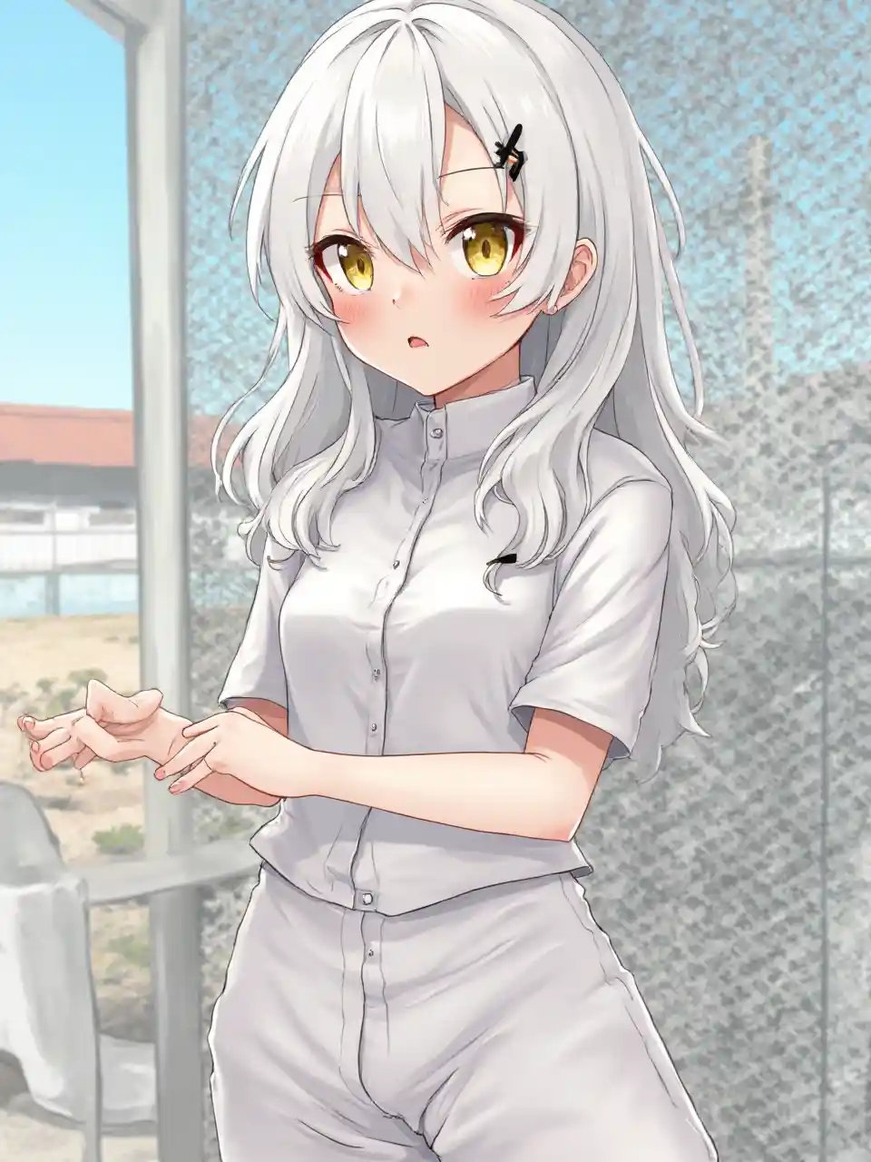 Sport La reine asiatique des cheveux blancs